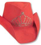 RH260S-Red Shaspeable Western Style - Red Hat w/Tiara - Licensed Red Hat Society