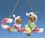 Bears On Candy Cane Ornament (Sugar Plum Fairy)