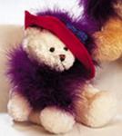 Red Hat Social Set - Cuddle Bear - Cream w/RedHat & Purple Boa