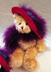 Red Hat Social Set - Cuddle Bear - Gold w/RedHat & Purple Boa
